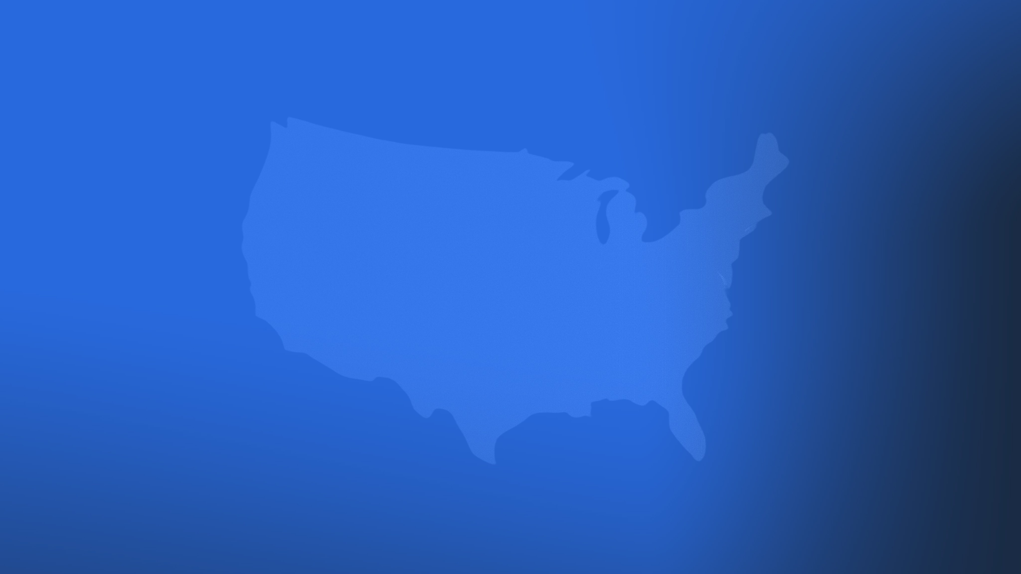A faint silhouette of the United States map on a blue gradient background.