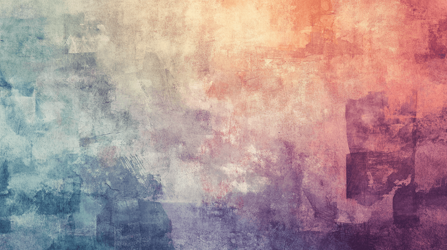 Abstract watercolor gradient background transitioning from cool blue tones on the left to warm pink and purple hues on the…